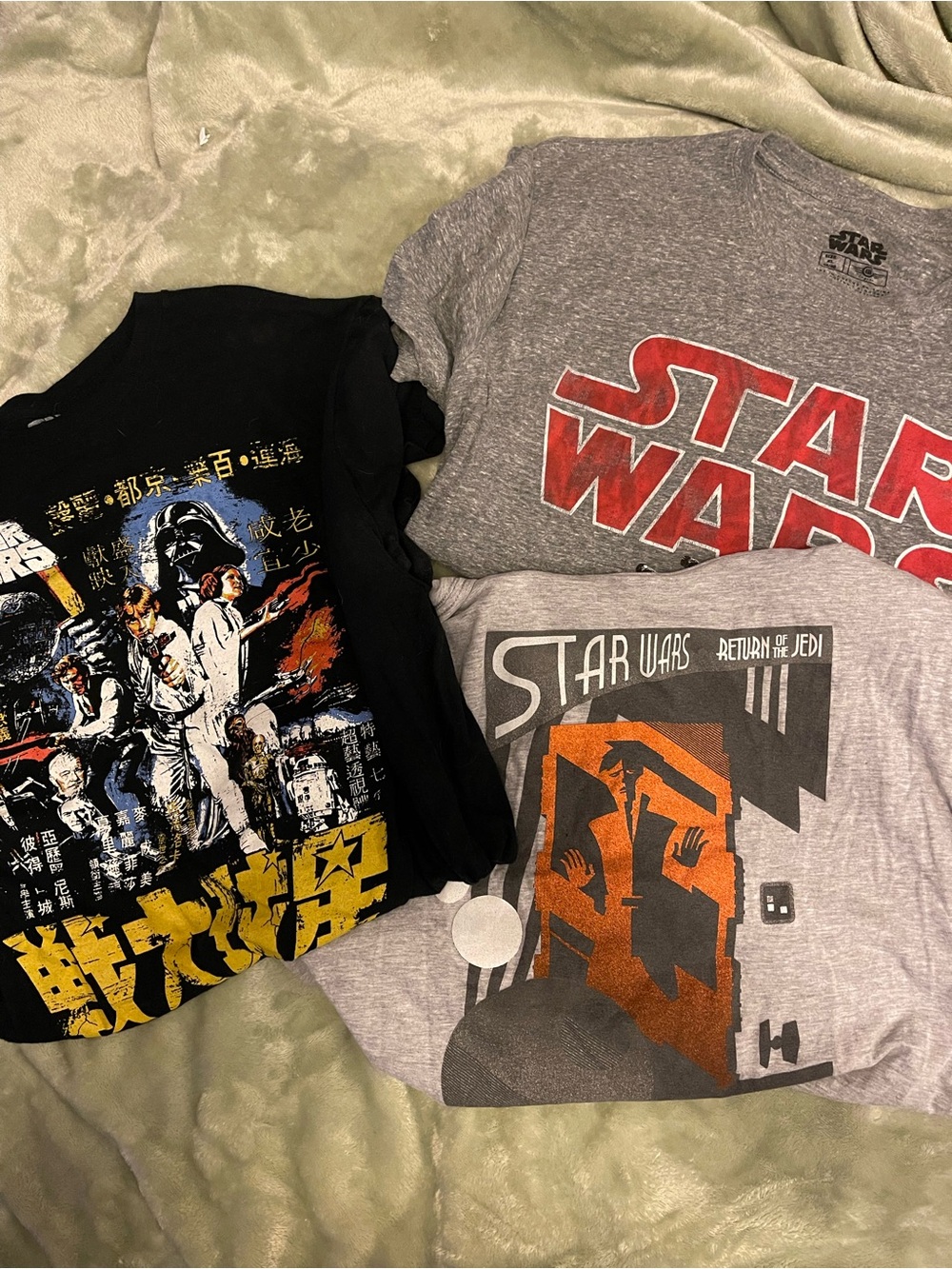 Star Wars Men's Short Sleeve Graphic Tees Bundle - Black/Grey/Light Grey